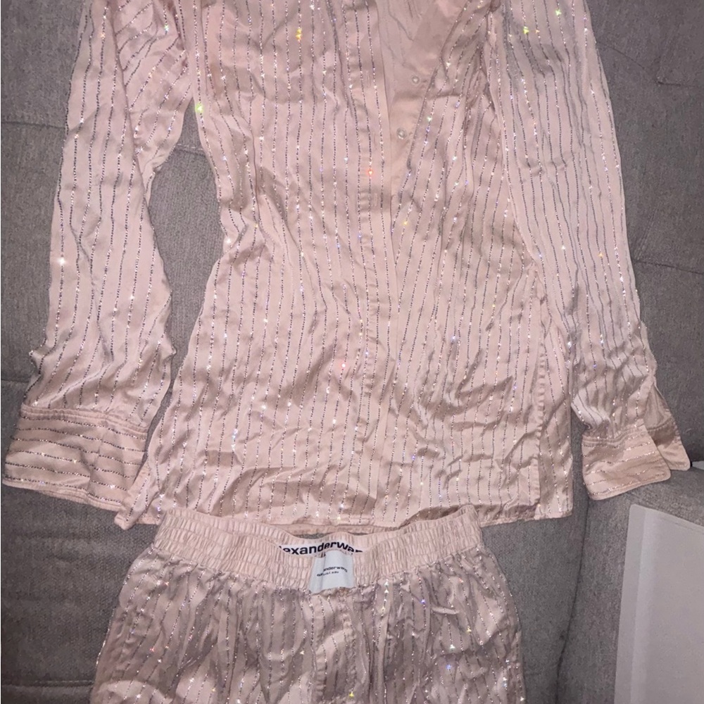 Alexander Wang Blush Sequin Pajama Set